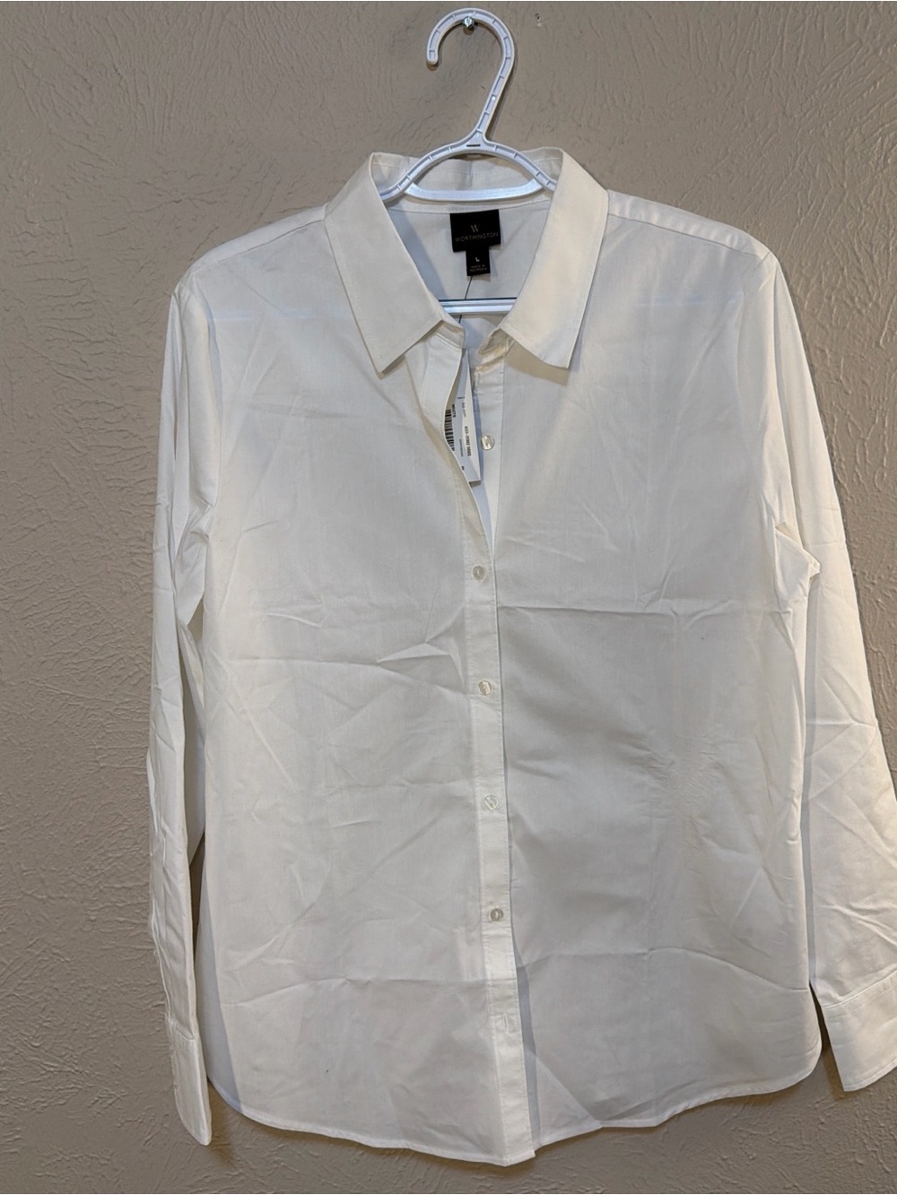 Worthington White Classic Button-Down Dress Shirt